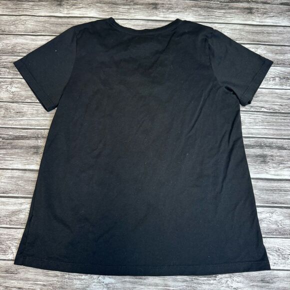 Time and Tru Women's Bridesbabe Tee T Shirt M Med Medium Black Light Blue V Neck - Picture 12 of 12